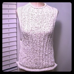 BRIGHT WHITE Knit/Woven Summer Chick Fitted Top